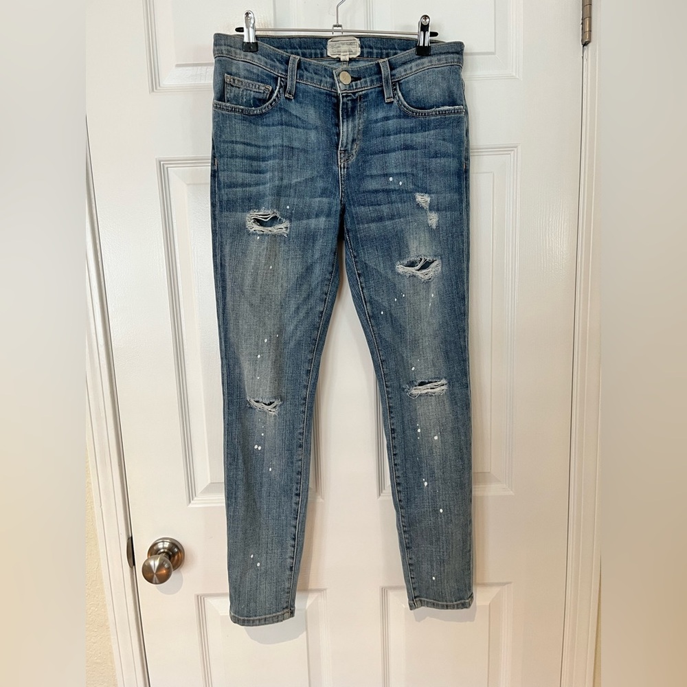 Current Eliot Ripped and Paint Splat Jeans